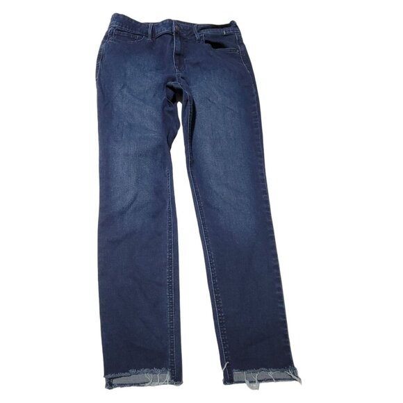 Old Navy Rockstar Super Skinny Ankle Jeans Womens Size 10 Mid Rise Dark Wash - Picture 2 of 5